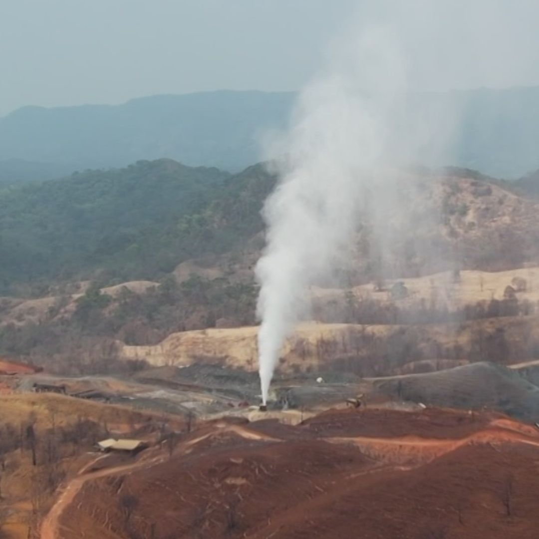 Fuga de gas en el pozo exploratorio KREM-1, de Petróleos Mexicanos.